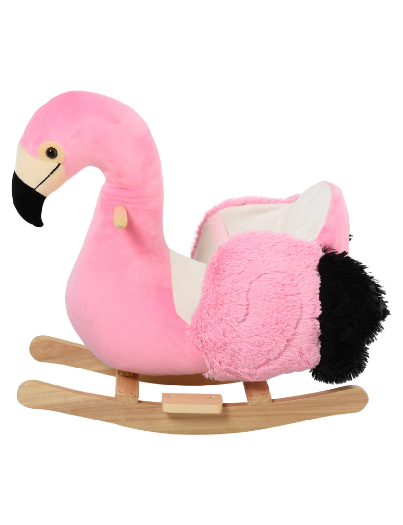 Homcom - Baloiço de Flamingo 60x33x52cm cor rosa 330-100