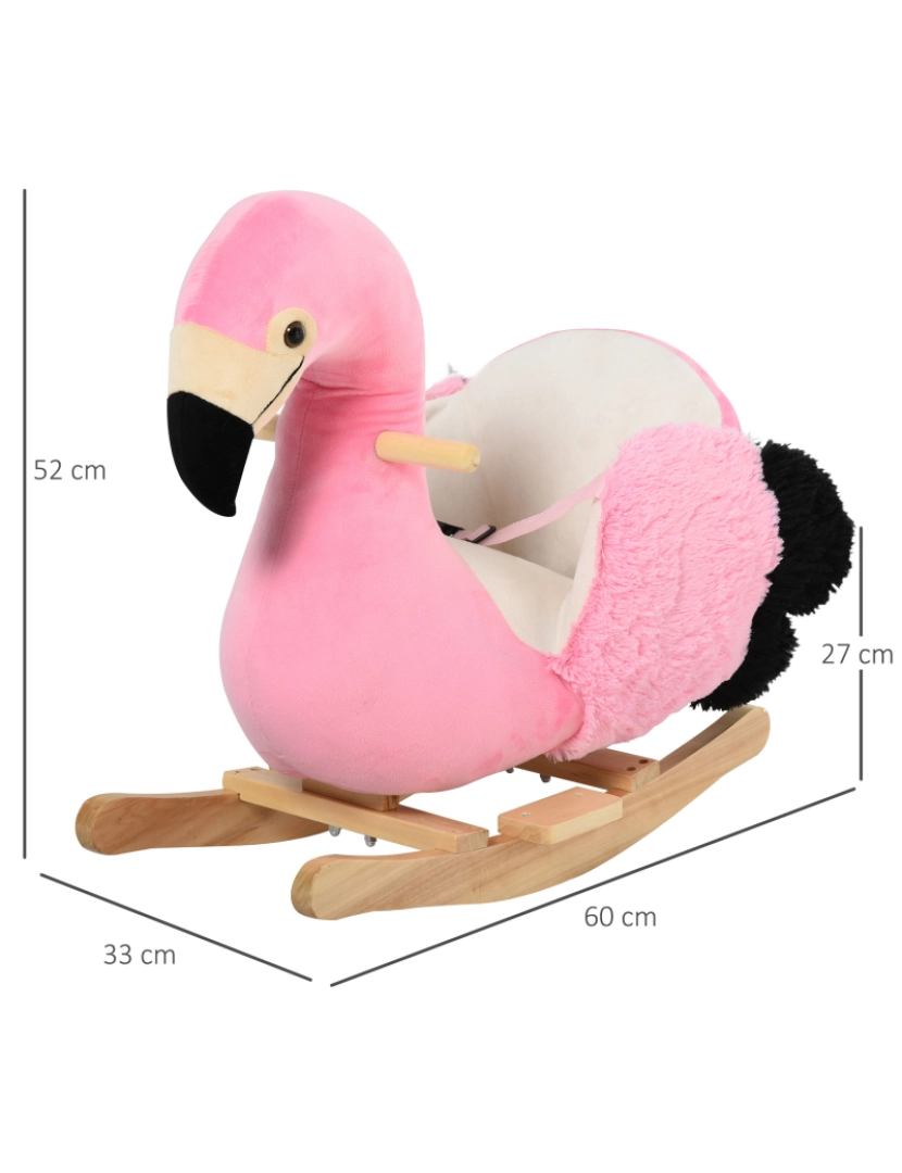 imagem grande de Baloiço de Flamingo 60x33x52cm cor rosa 330-1003