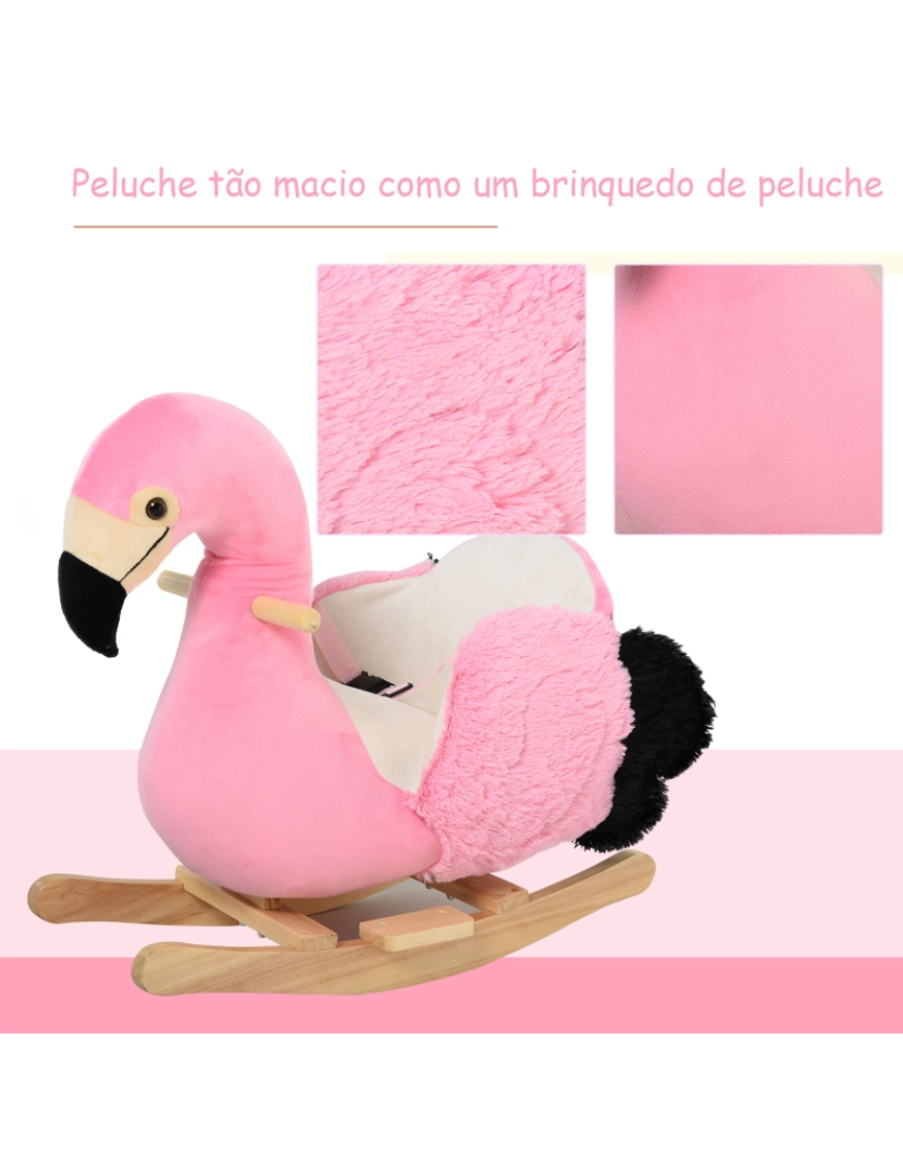imagem grande de Baloiço de Flamingo 60x33x52cm cor rosa 330-1007