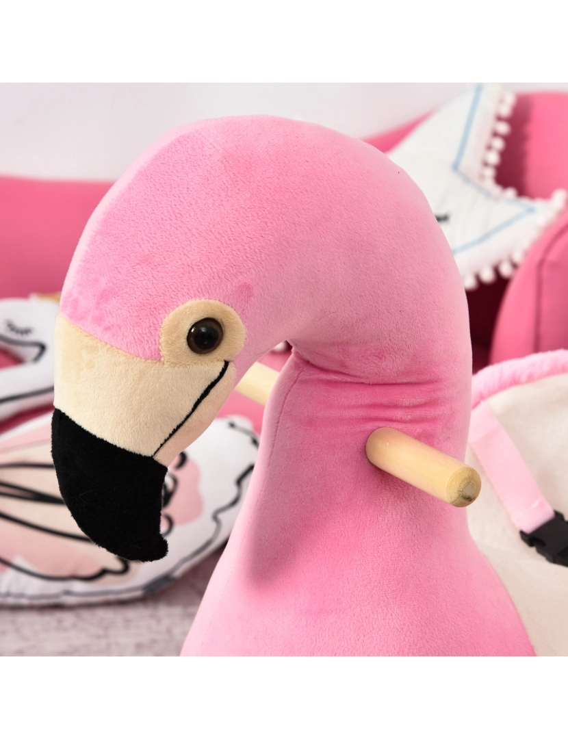 imagem de Baloiço de Flamingo 60x33x52cm cor rosa 330-1008