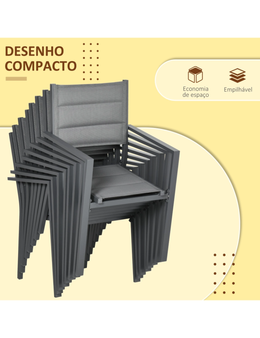 imagem de Conjunto de Refeição 135-270x89x74cm cor cinza escuro/cinza de carvão 84G-159V00CG6