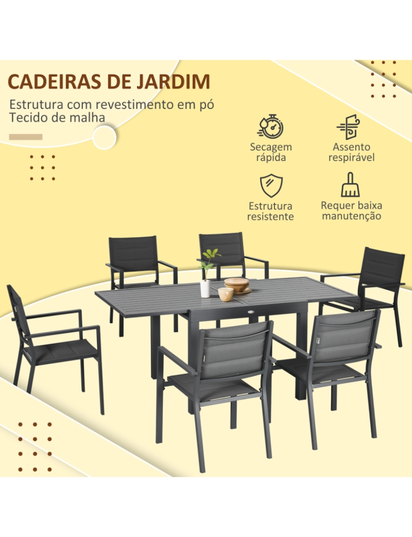 imagem de Conjunto de Refeição 90-180x89x74cm cor cinzento 84G-090V00CG6