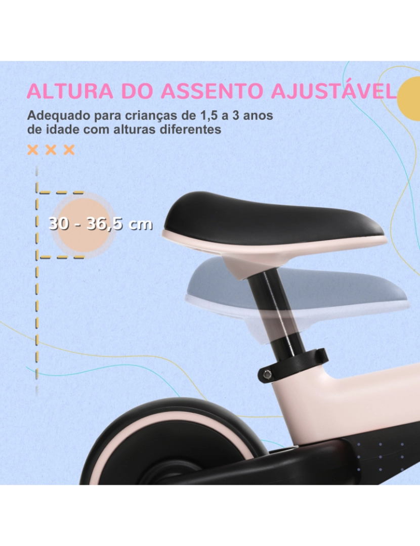 imagem de Bicicleta sem Pedais 66,5x34x46,5cm cor rosa 370-255V00PK5