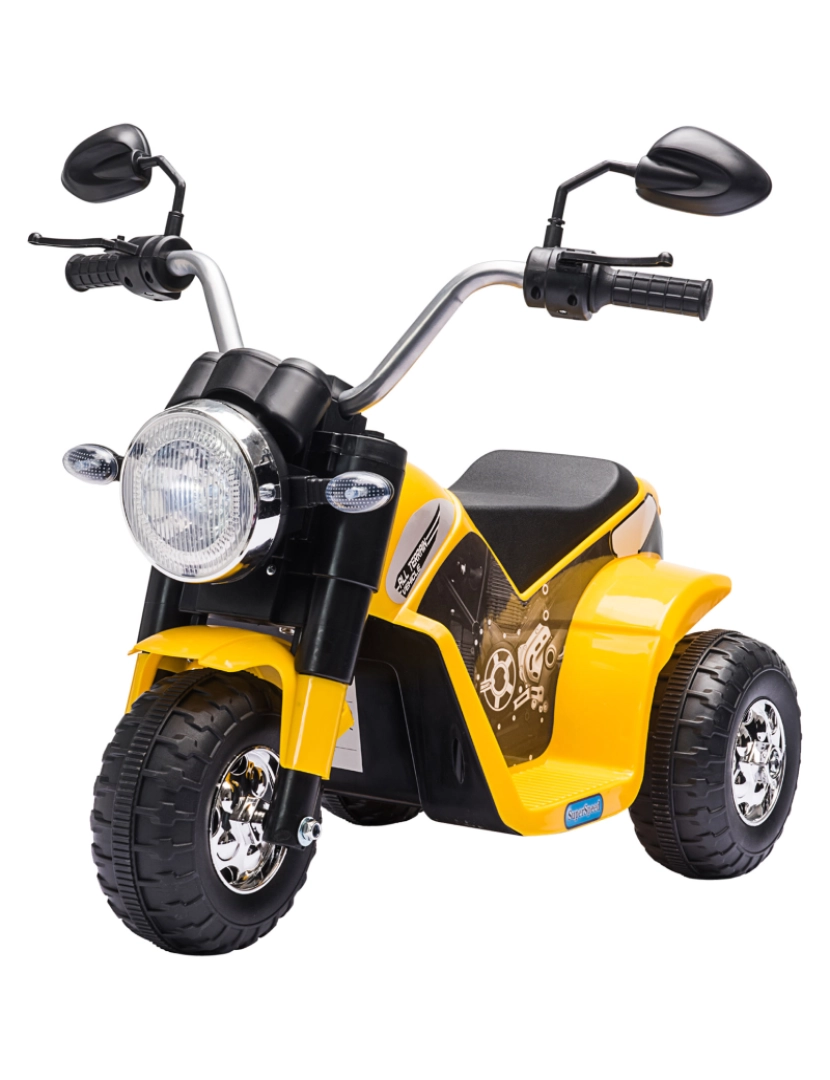 Homcom - Motocicleta Elétrica para Crianças 72x57x56cm cor amarelo 370-188V90YL