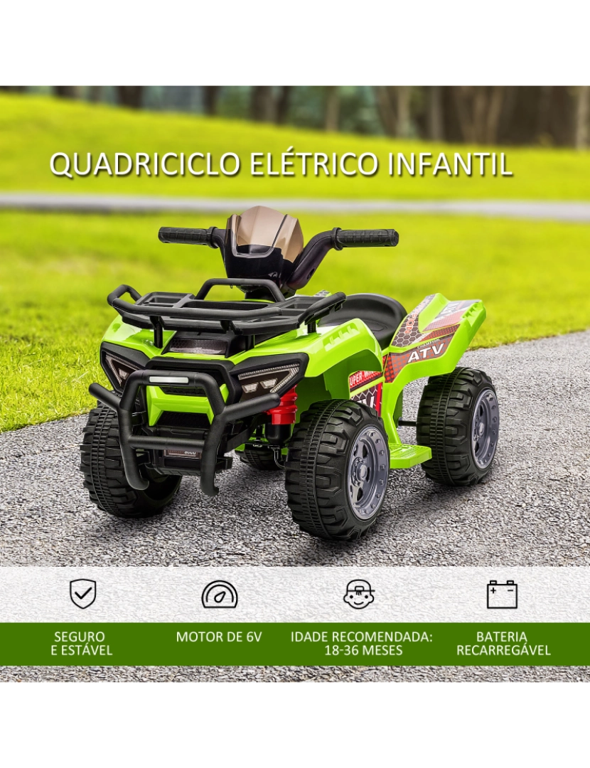 imagem de Quadriciclo Infantil 70x42x45cm cor verde 370-189V90GN4