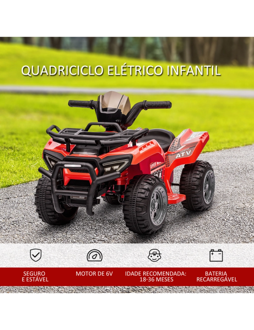 imagem de Quadriciclo Infantil 70x42x45cm cor vermelho 370-189V90RD4