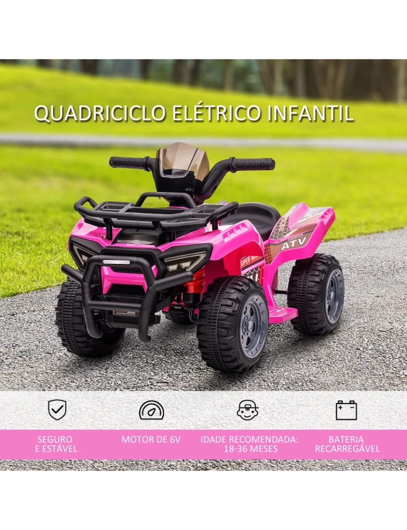 imagem de Quadriciclo Infantil 70x42x45cm cor rosa 370-189V90PK4