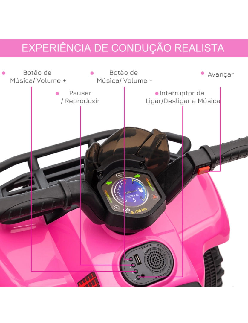 imagem grande de Quadriciclo Infantil 70x42x45cm cor rosa 370-189V90PK7