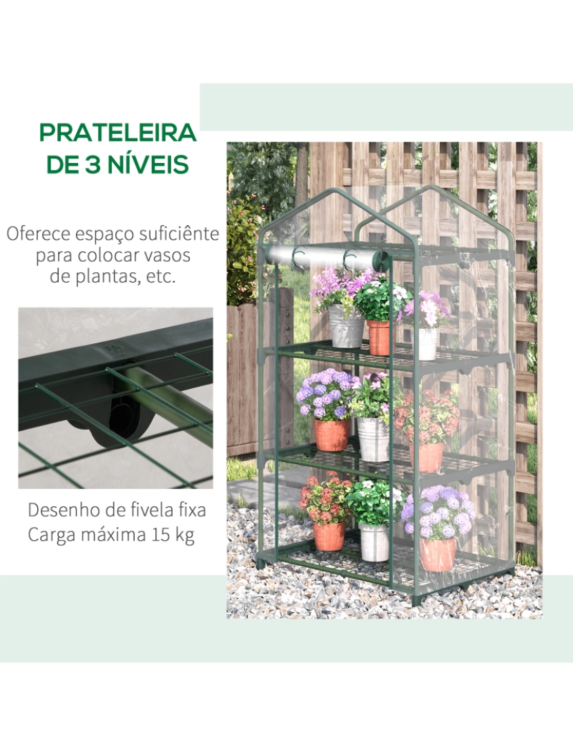 imagem de Mini Estufa Vertical de Jardim 69x49x125cm cor transparente 845-6066