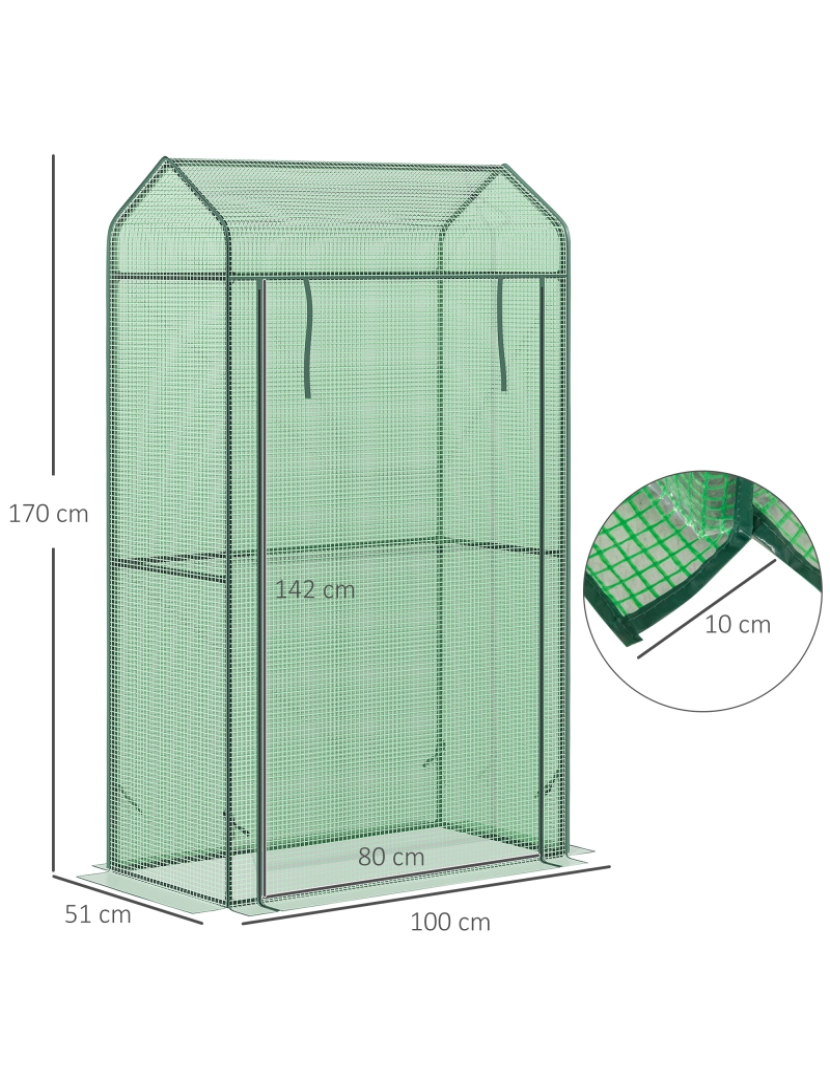 imagem de Estufa de Jardim 100x51x170cm cor verde 845-5863