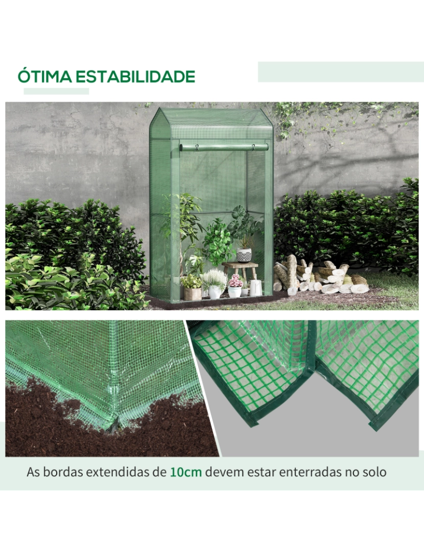 imagem de Estufa de Jardim 100x51x170cm cor verde 845-5866