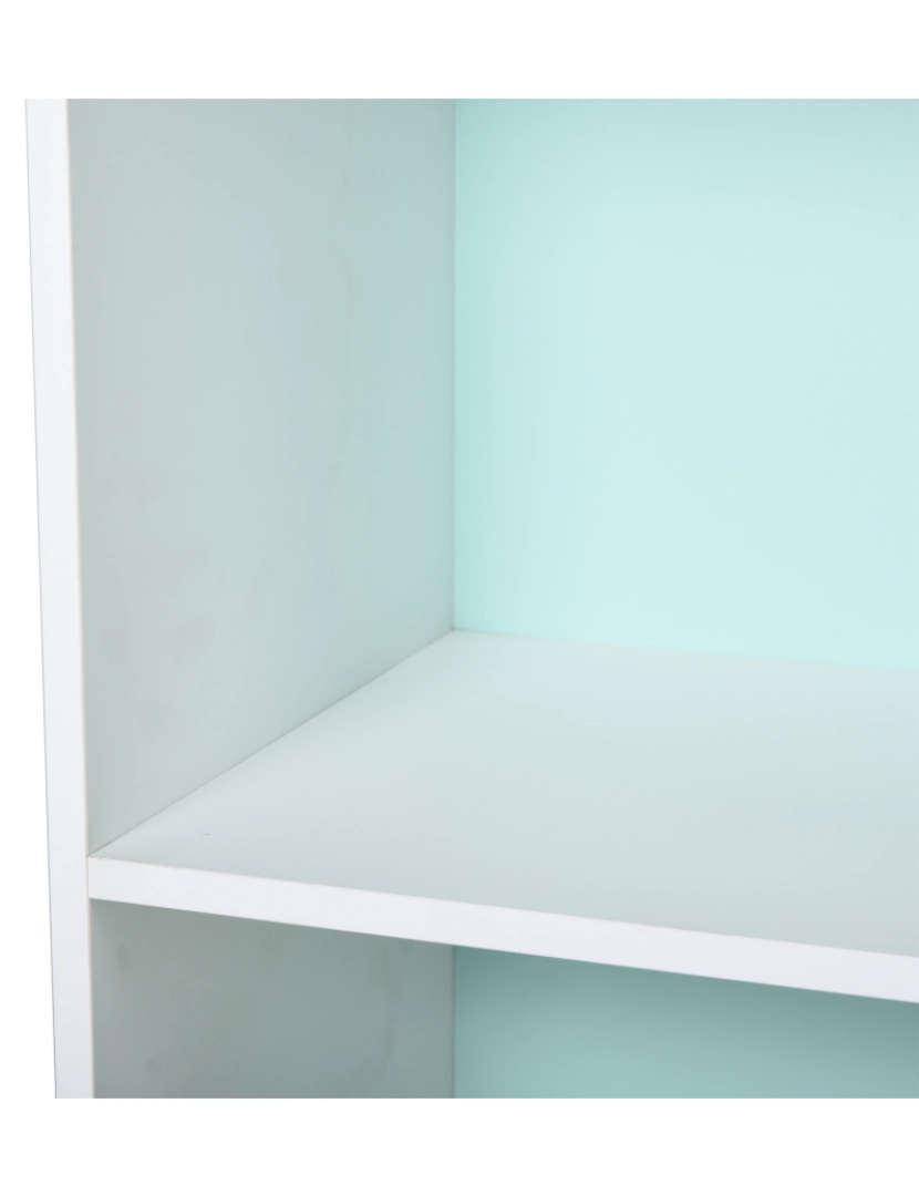 imagem de Prateleira de livro infantil 50x30x142cm cor branco, cor de rosa, verde 311-0118