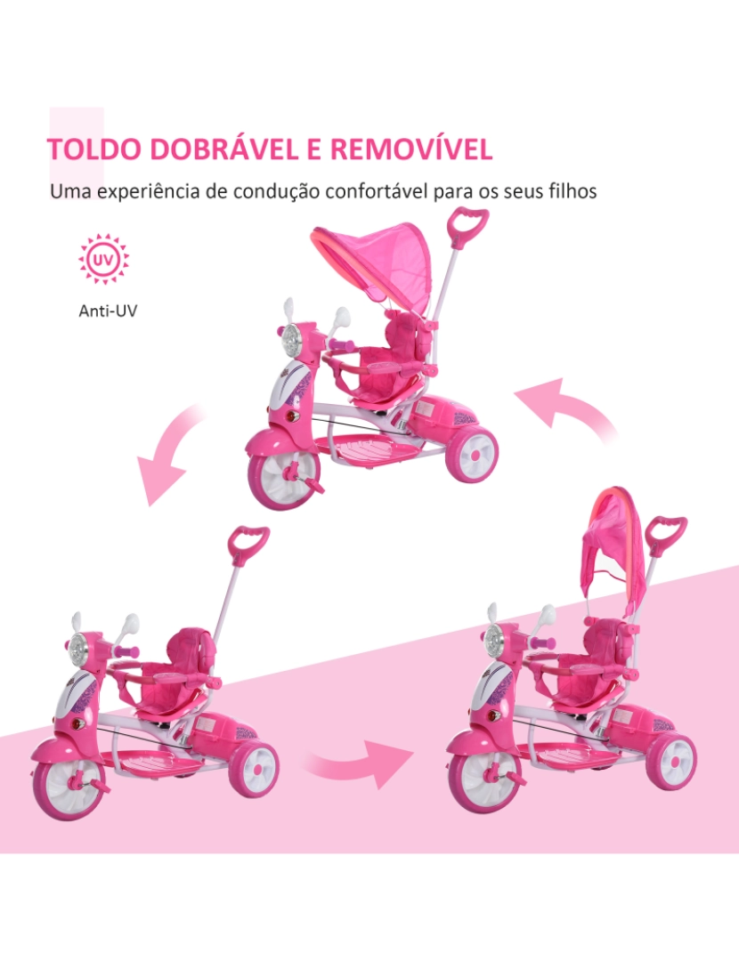 imagem de Triciclo Infantil 102x48x96cm cor rosa 370-093PK5
