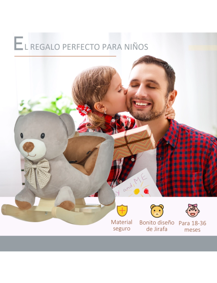 imagem de Cavalo de balanço infantil 60x33x50cm cor cinza 330-1114