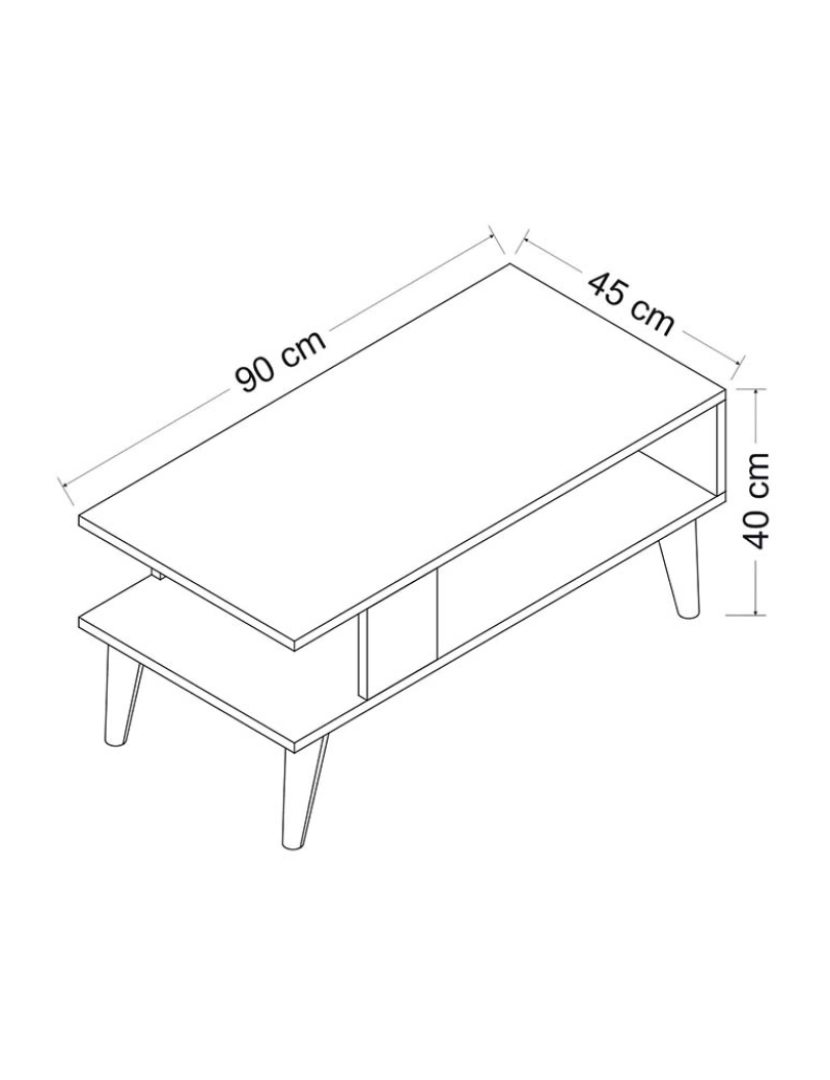 imagem de Mesa Apoio Ayca Preto, Branco5