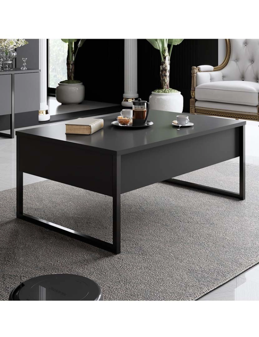 ASR - Mesa Centro Luxe Antracite Preto