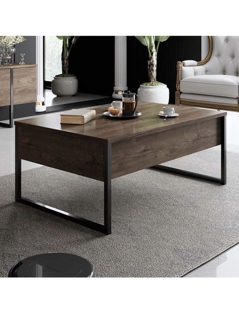 ASR - Mesa Centro Luxe Walnut Preto