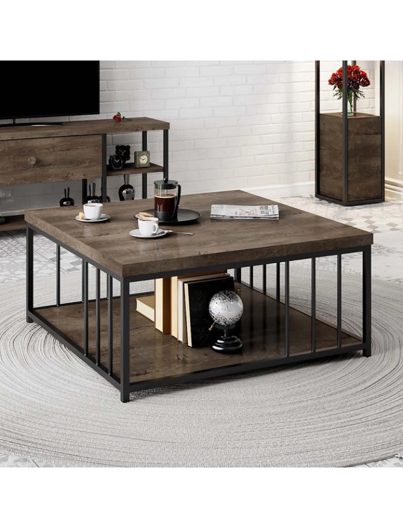 ASR - Mesa Centro Zenn Walnut Preto