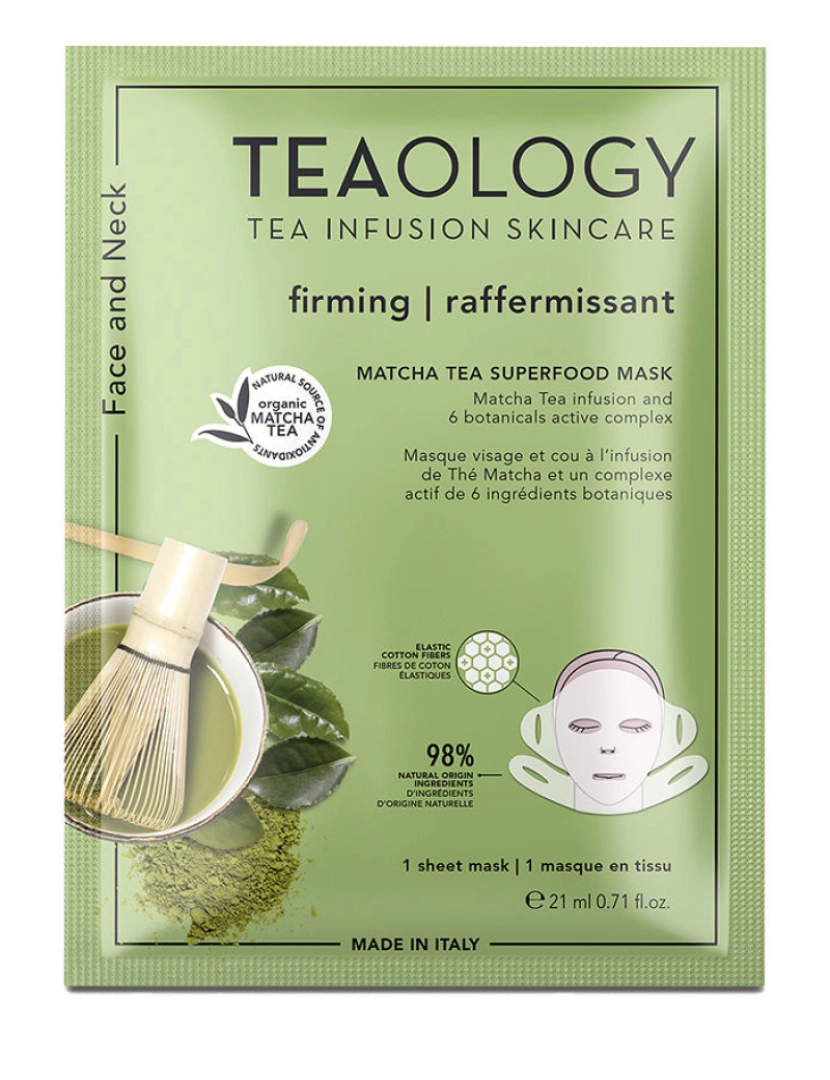 imagem de Face And Neck Matcha Tea Superfood Mask Teaology 21 ml1
