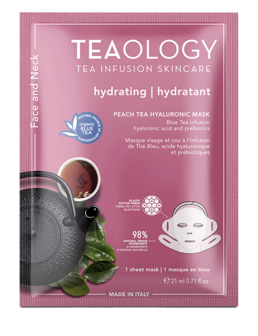 Teaology - Rosto E Pescoço Máscara Hialurônica Chá De Pêssego 21 Ml