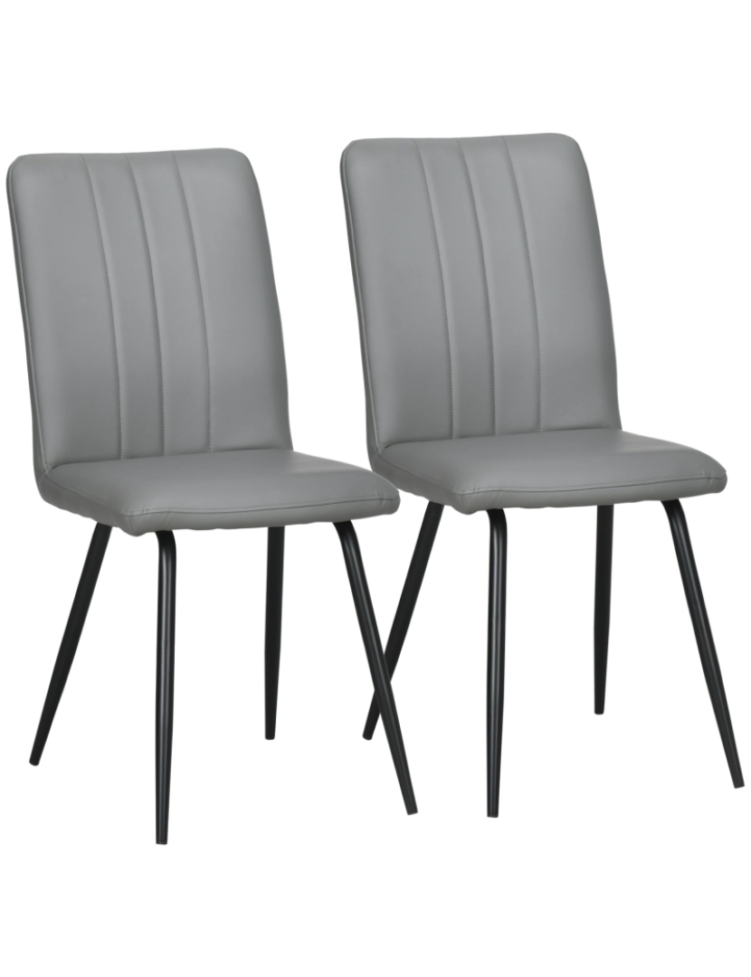 Homcom - Cadeiras Sala de Jantar 43x62x88cm cor cinzento 835-562