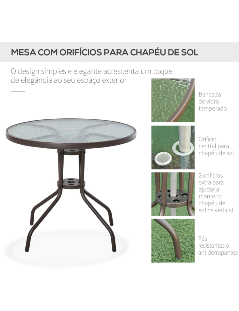 imagem de Conjunto de Móveis de Jardim 80x80x69.5cm cor bege 01-07086