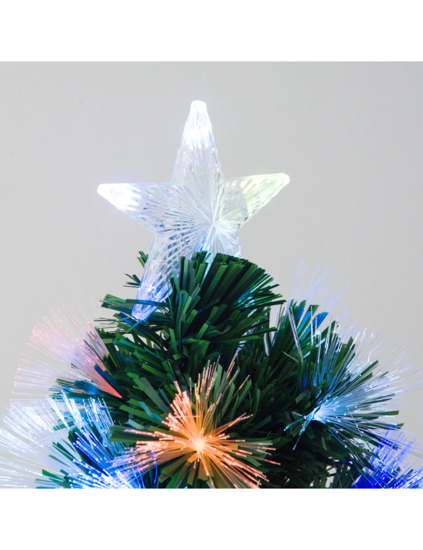imagem grande de HOMCOM Árvore de Natal 120cm com 130 Luzes LED de Múltiplas Cores e Estrela Decorativa Ø66x120 cm Verde9