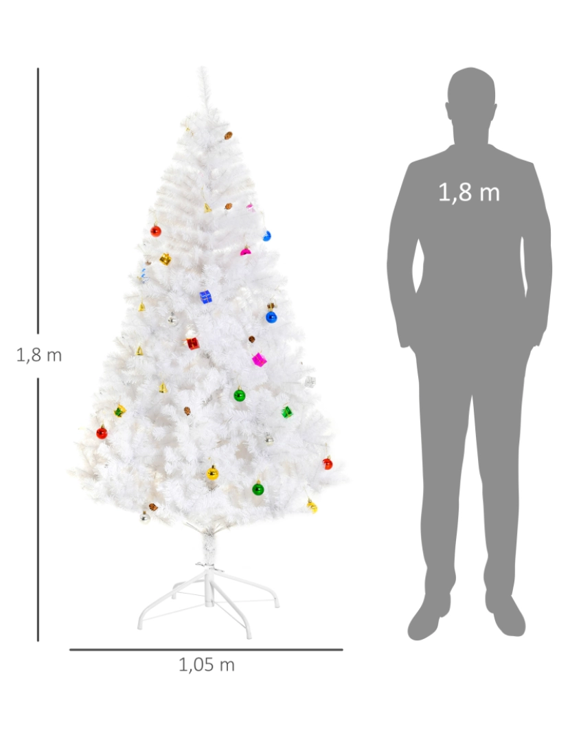 imagem de Árvore de Natal Ø105x180cm cor branco 02-03523