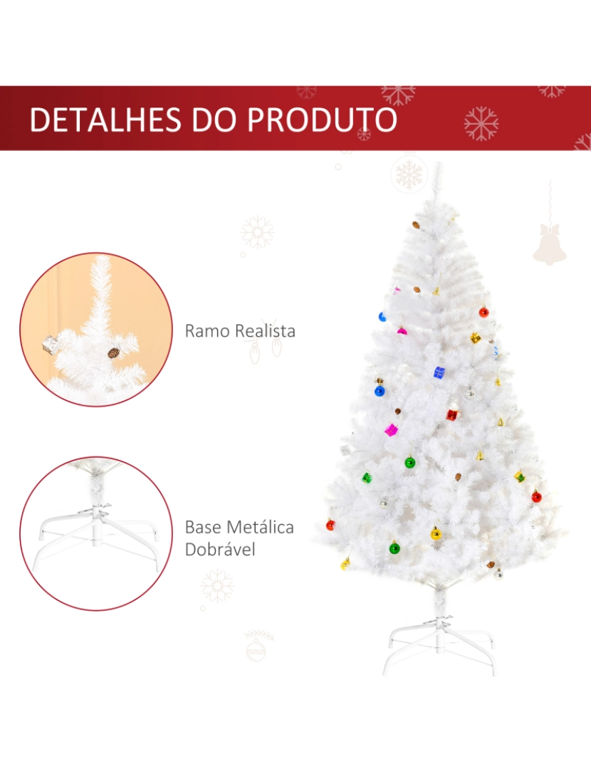 imagem de Árvore de Natal Ø105x180cm cor branco 02-03525