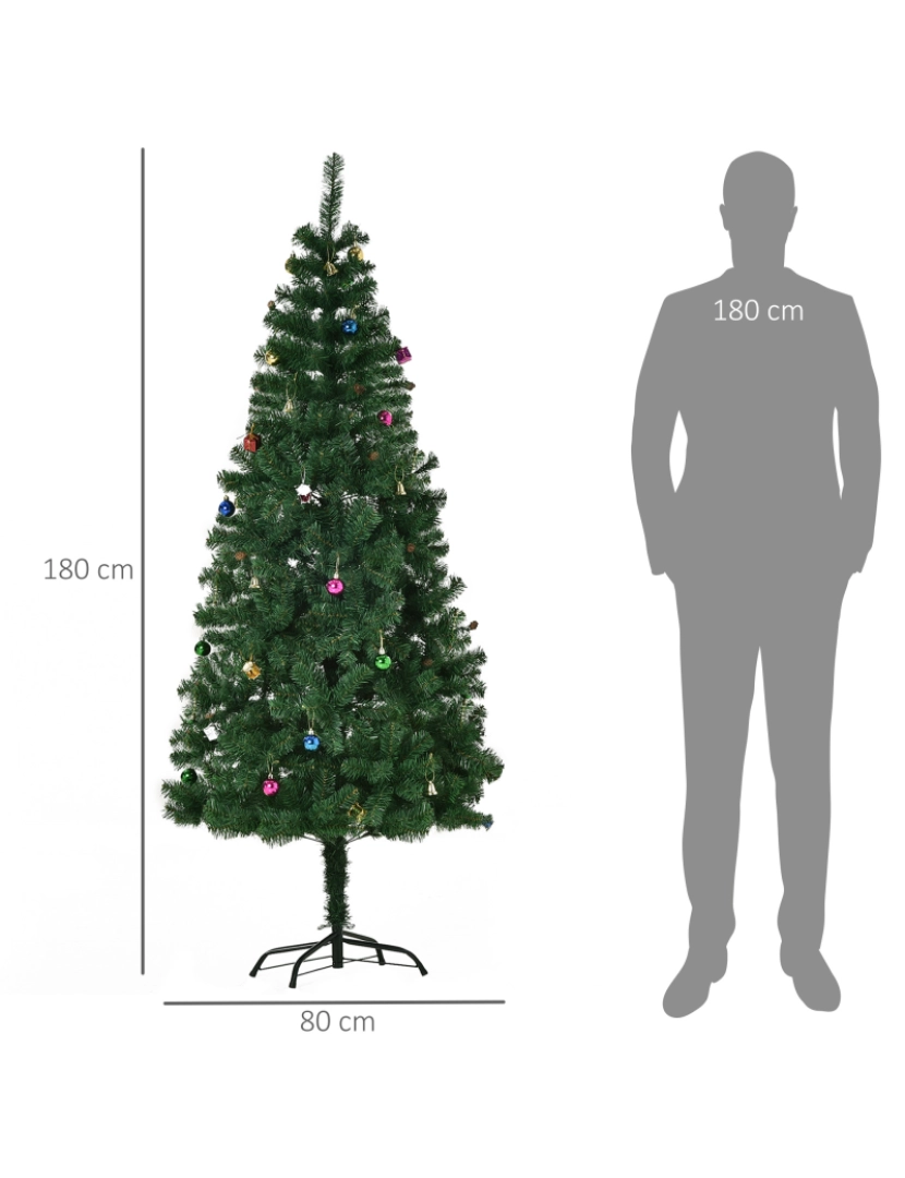 imagem de Árvore de Natal Artificial Φ80x180cm cor verde 02-03553