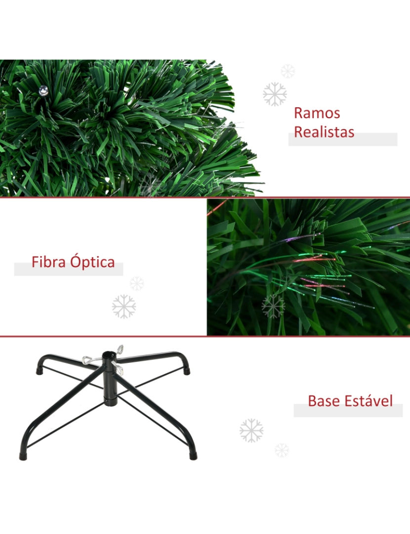 imagem de HomCom Árvore de Natal - Verde Φ 70 x 150 cm + Luzes LED8