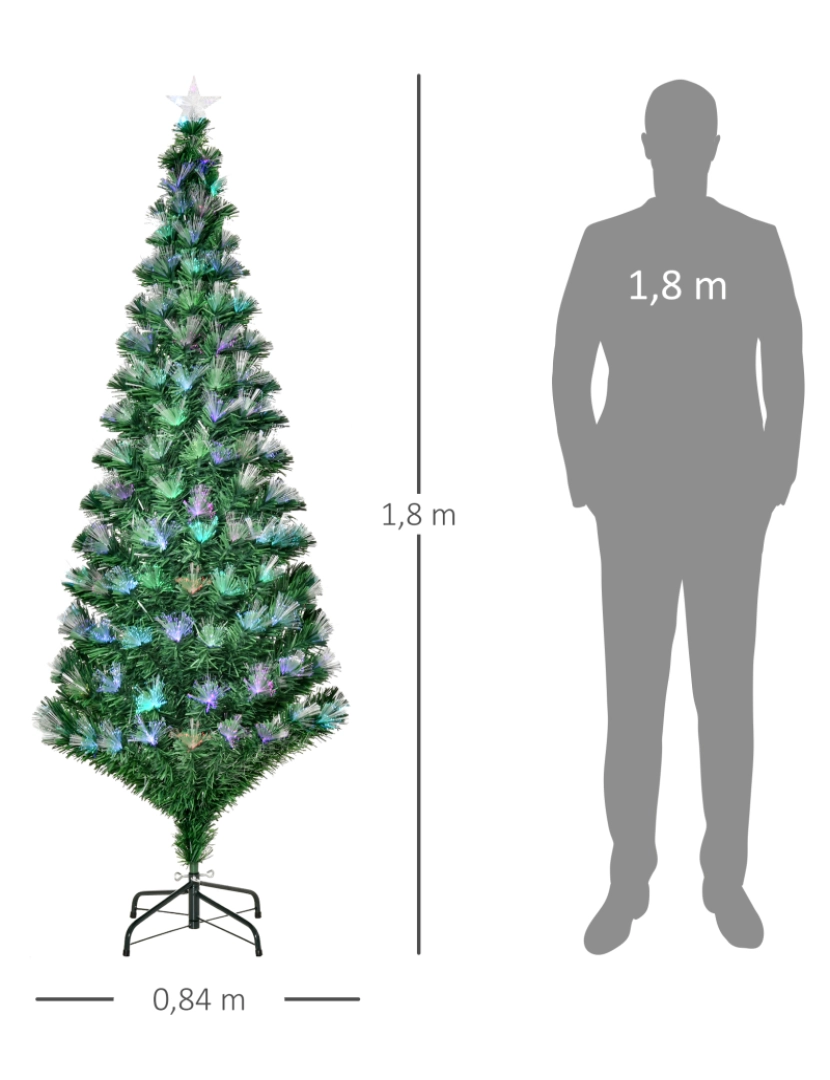 imagem de Árvore de Natal Artificial Ø84x180cm cor verde 830-0233