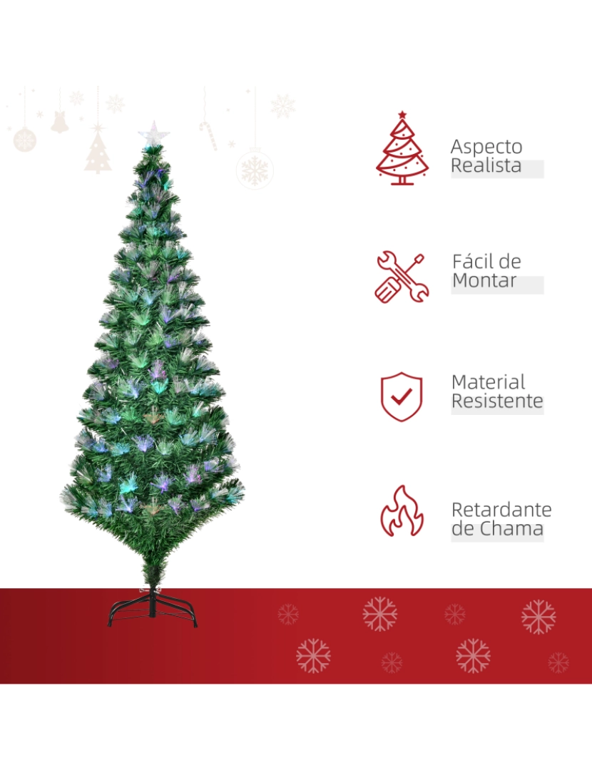 imagem de Árvore de Natal Artificial Ø84x180cm cor verde 830-0234