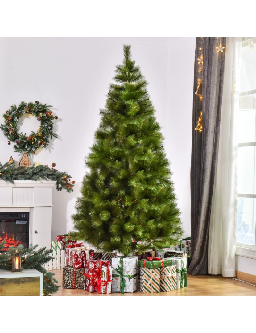 imagem de Árvore de Natal Artificial 90x90x210cm cor verde 830-1372