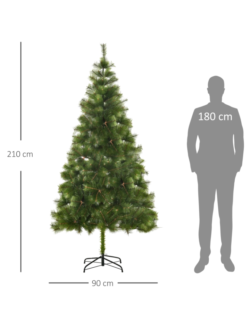 imagem de Árvore de Natal Artificial 90x90x210cm cor verde 830-1373