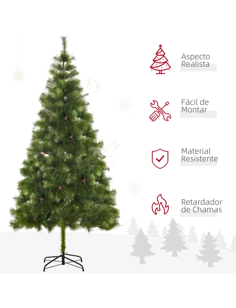 imagem de Árvore de Natal Artificial 90x90x210cm cor verde 830-1374