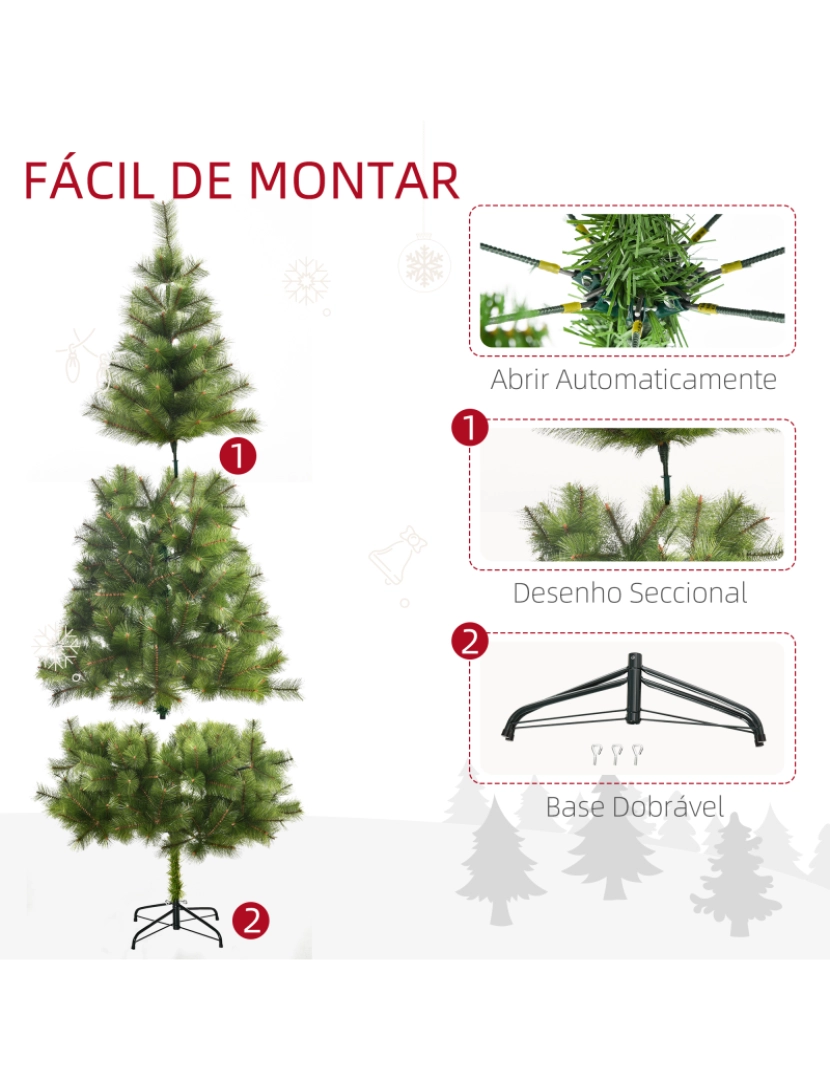 imagem de Árvore de Natal Artificial 90x90x210cm cor verde 830-1376