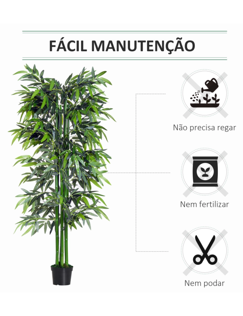 imagem de Bambú Artificial Ø20x180cm cor verde 844-1966