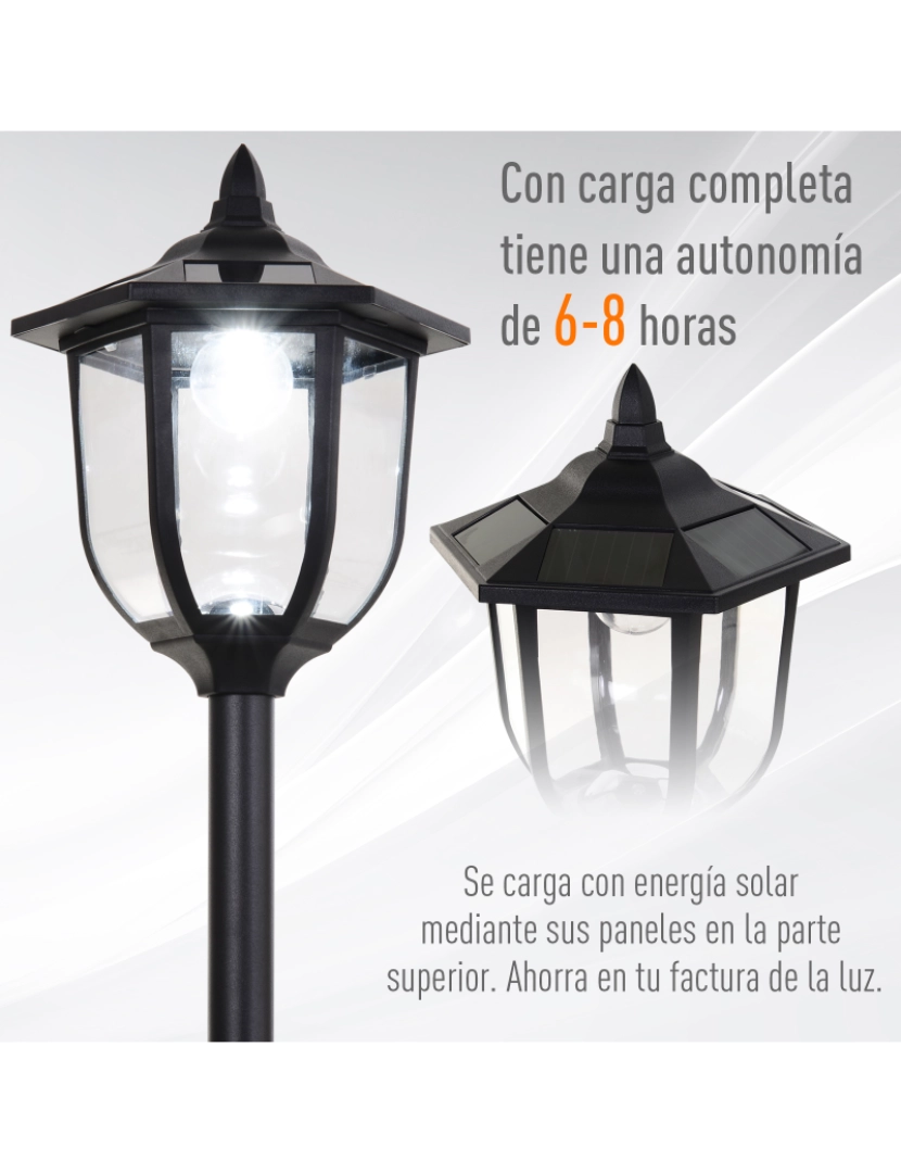 imagem de Candeeiro Solar Ø26x177cm cor preto B30-0065