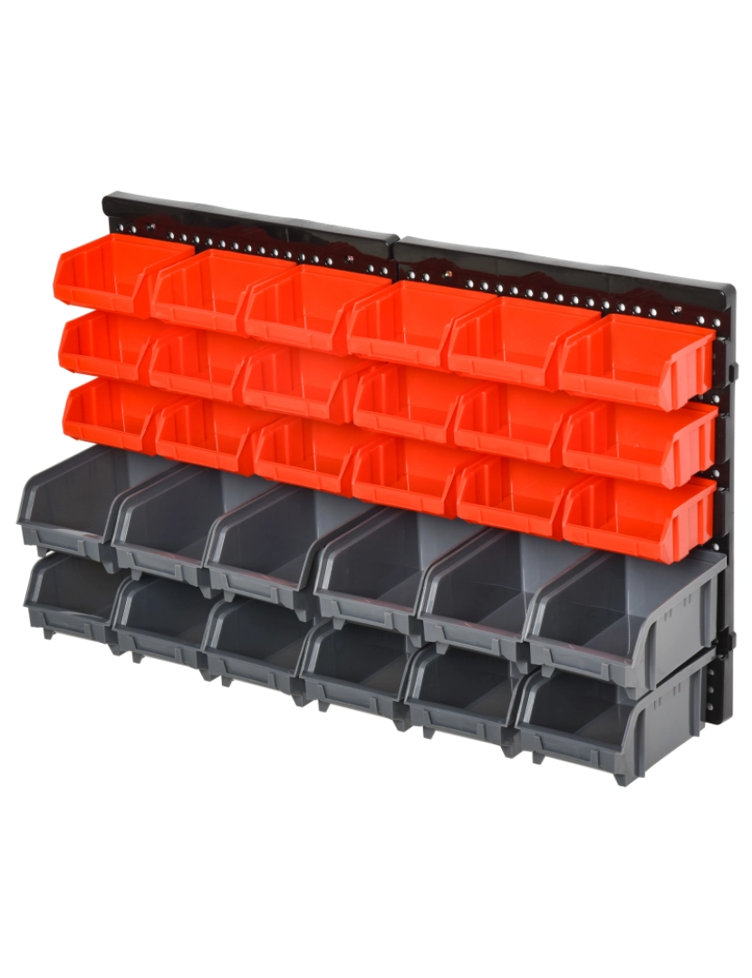 imagem de Conjunto de armazenamento de ferramentos 37,5x18x63cm cor vermelho e cinza B40-0241