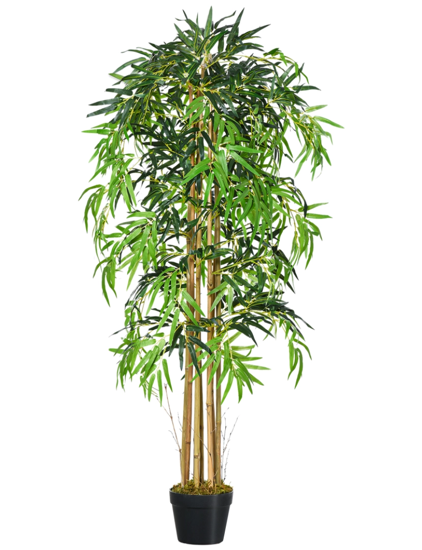 imagem de Árvore de bambu artificial 18x18x150cm cor verde 844-3441