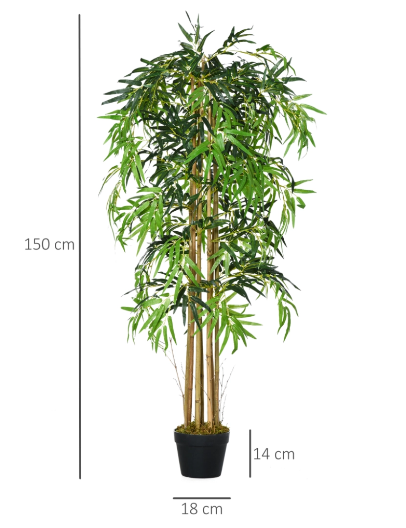 imagem de Árvore de bambu artificial 18x18x150cm cor verde 844-3443