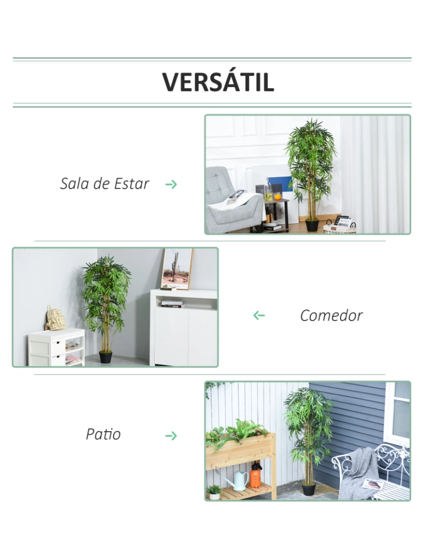imagem de Árvore de bambu artificial 18x18x150cm cor verde 844-3445