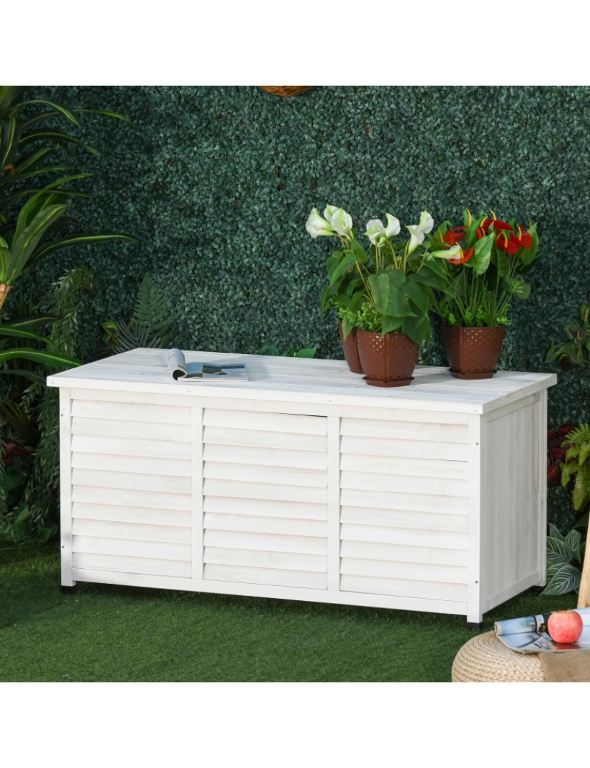 imagem de Armazenamento de jardim 127x56x60cm cor branco 84B-458WT2