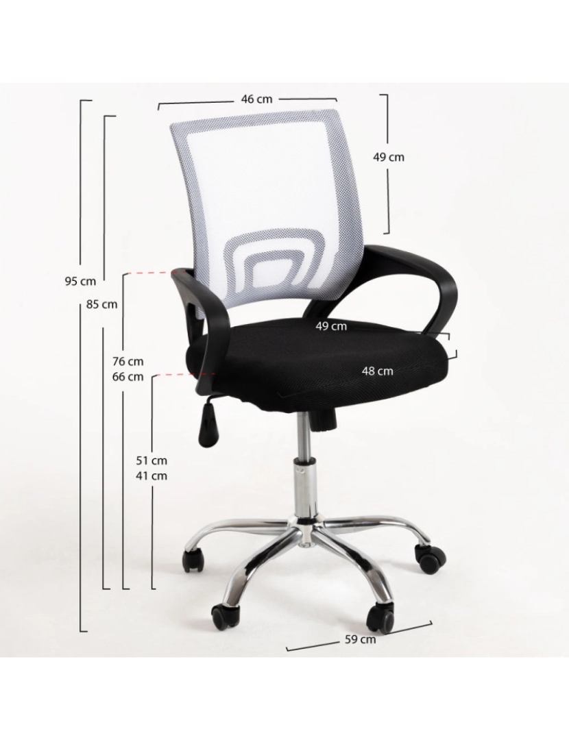 imagem de Cadeira Midi Pro - Branco e Preto2
