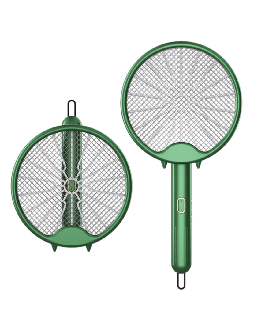 DAM - DAM. Raquete elétrica de uso duplo W1, mata mosquitos, moscas e mariposas. Bateria de lítio. Luz ultravioleta 360°.