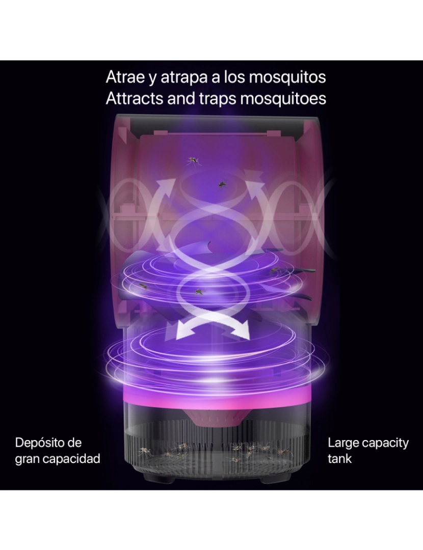 imagem de DAM. Armadilha elétrica para mosquitos W4, com luz led UV e aspirador.2