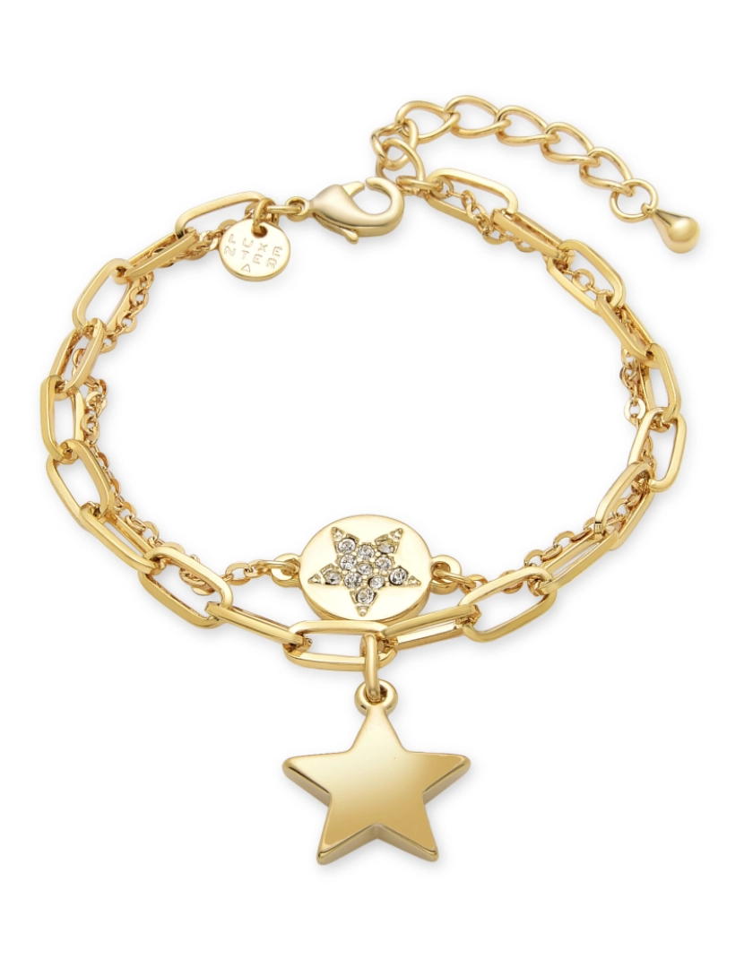 Luxenter - Pulseira estrela de zircónias brilhantes, com acabamento em ouro amarelo de 18 quilates