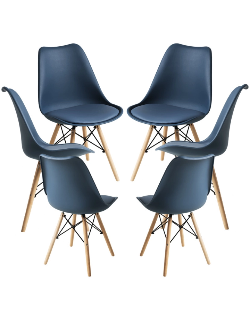 Presentes Miguel - Pack 6 Cadeiras Tilsen - Azul Petróleo