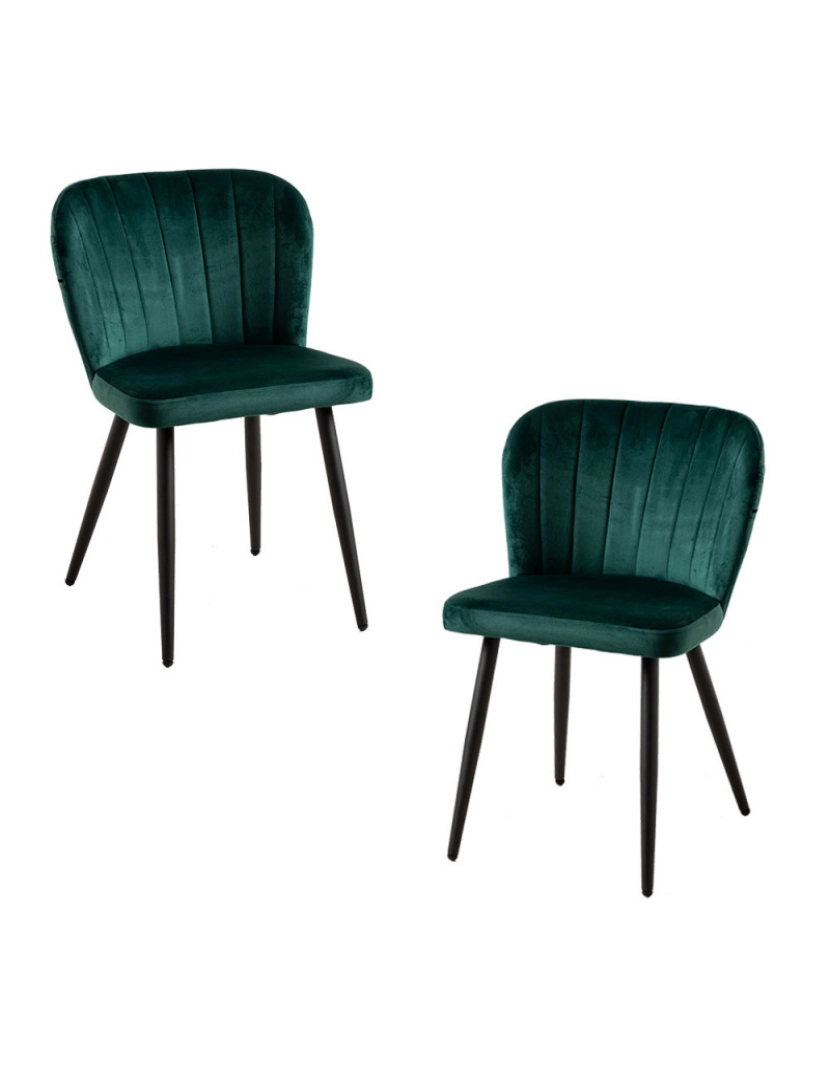 Presentes Miguel - Pack 2 Cadeiras Luk Veludo - Verde
